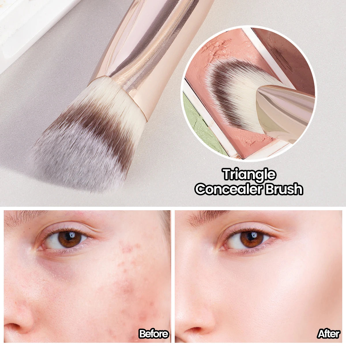 MAANGE-Pinceau de maquillage sous les yeux, brosse triangulaire pour fond de teint, mélange de crème liquide, outils cosmétiques
