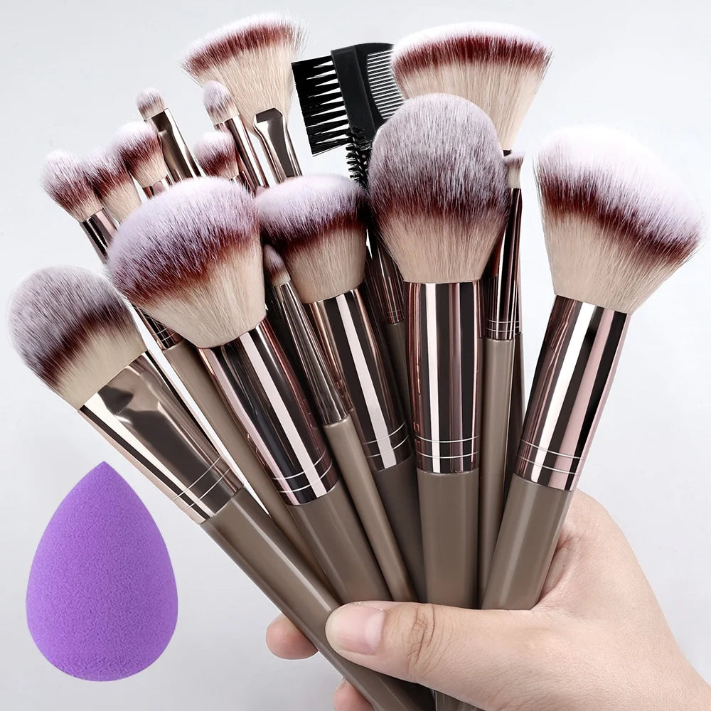 Nouvel ensemble de 10/32 pinceaux de maquillage doux et moelleux pour poudre, fond de teint, contour, fard à joues, correcteur, fard à paupières, estompeur et illuminateur – Outil de beauté