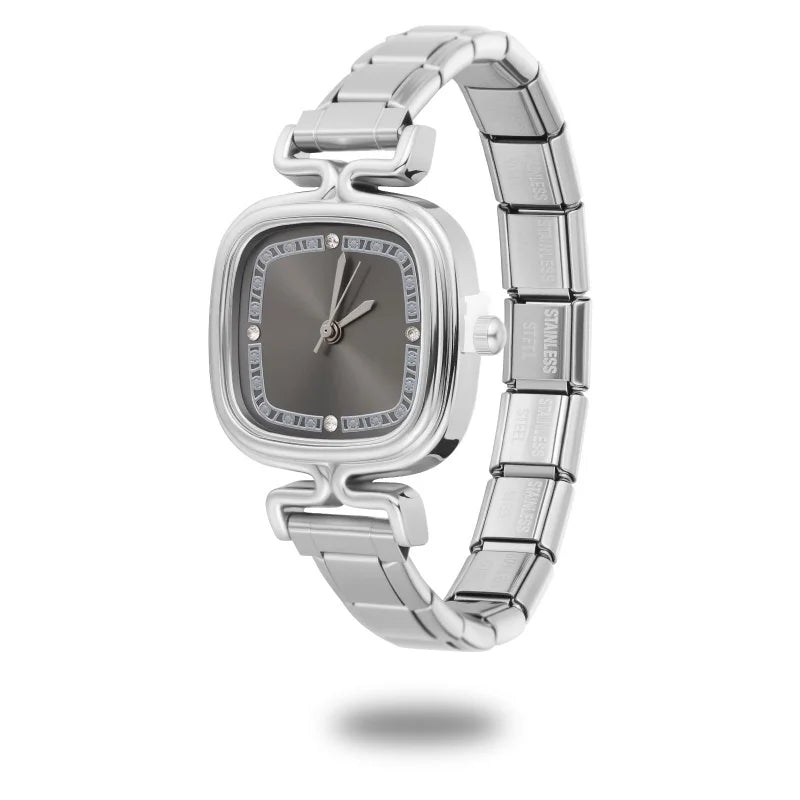 Connecteur de montre de mode en acier inoxydable, lien de charme italien de 9MM, en-tête de montre carrée pour femmes, Bracelet de liaison, bijoux à bricoler soi-même, cadeau