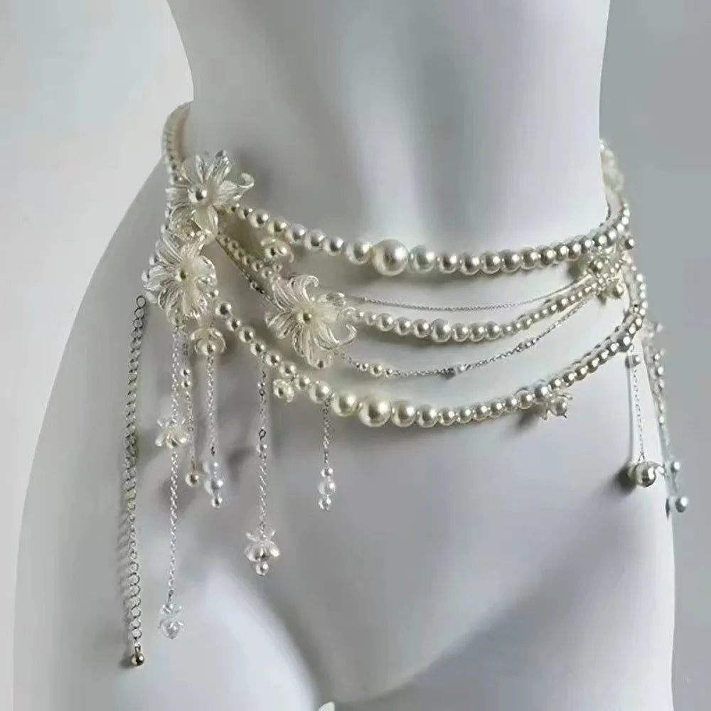 Chaînes de taille en perles élégantes, polyvalentes, style Boho, accessoire de taille, bijoux de corps pour femmes