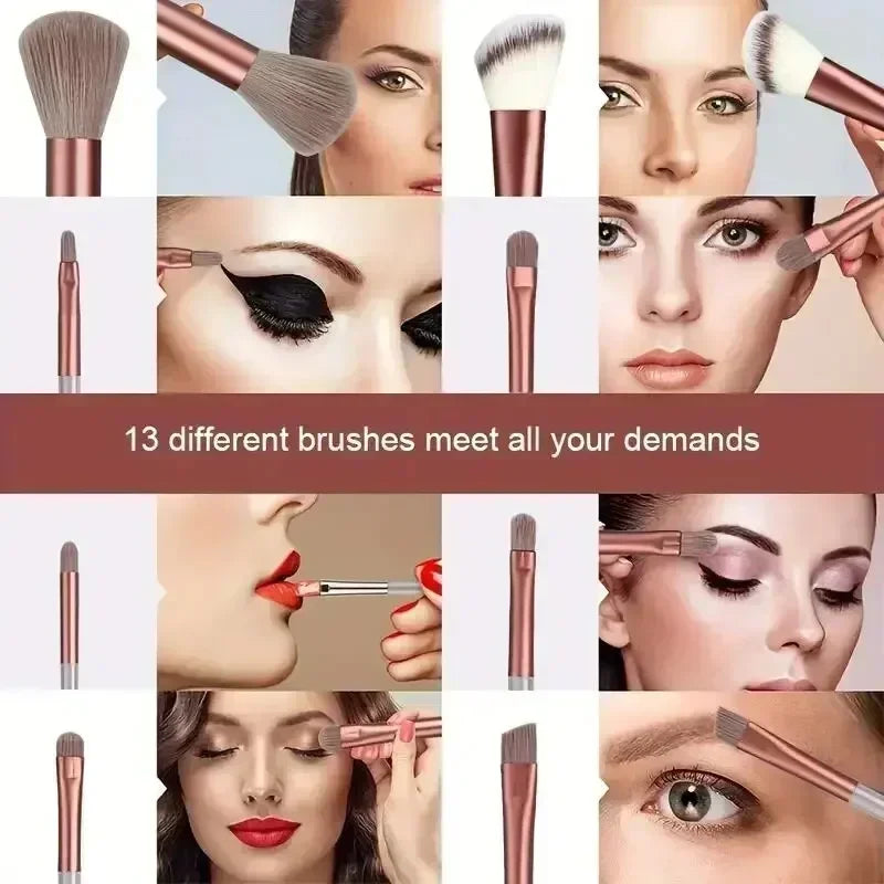 Ensemble de pinceaux de maquillage professionnels - Pinceaux Kabuki et estompeurs doux et moelleux pour fond de teint, poudre, fard à paupières |   Kit d'outils de beauté