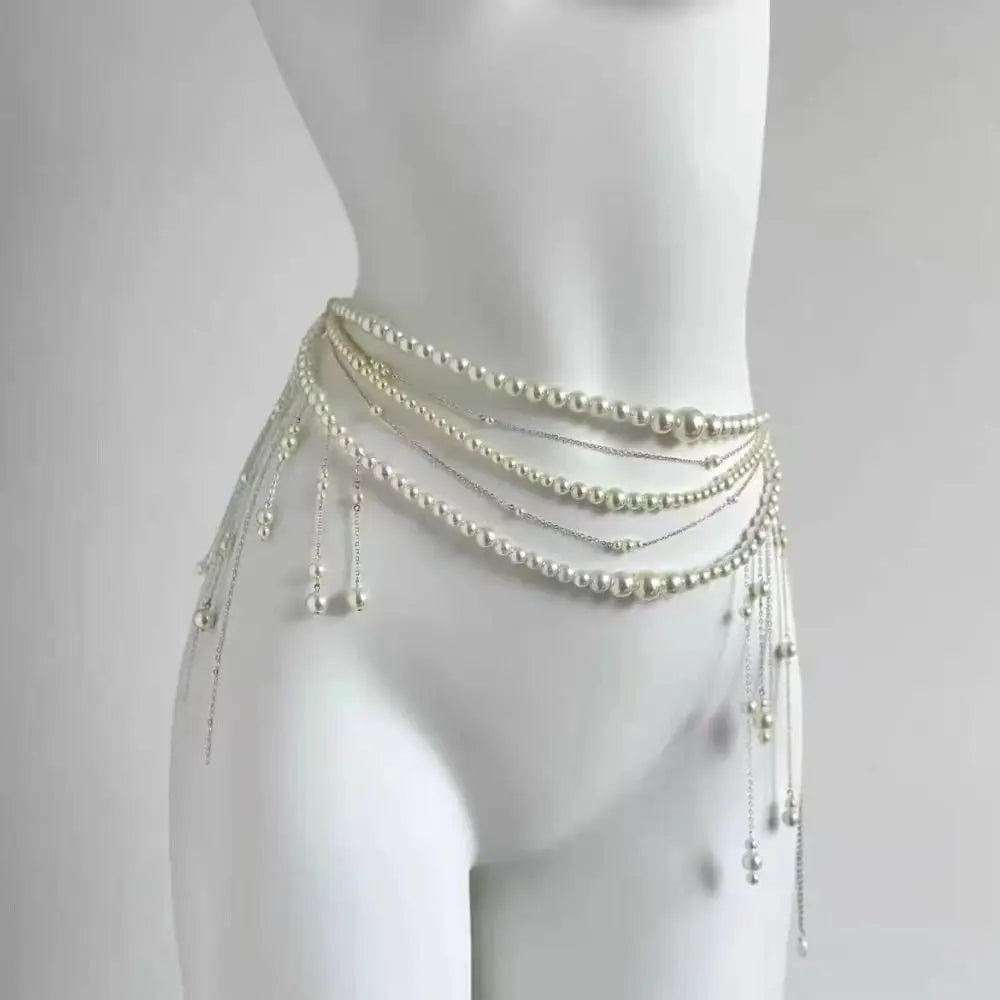 Chaînes de taille en perles élégantes, polyvalentes, style Boho, accessoire de taille, bijoux de corps pour femmes
