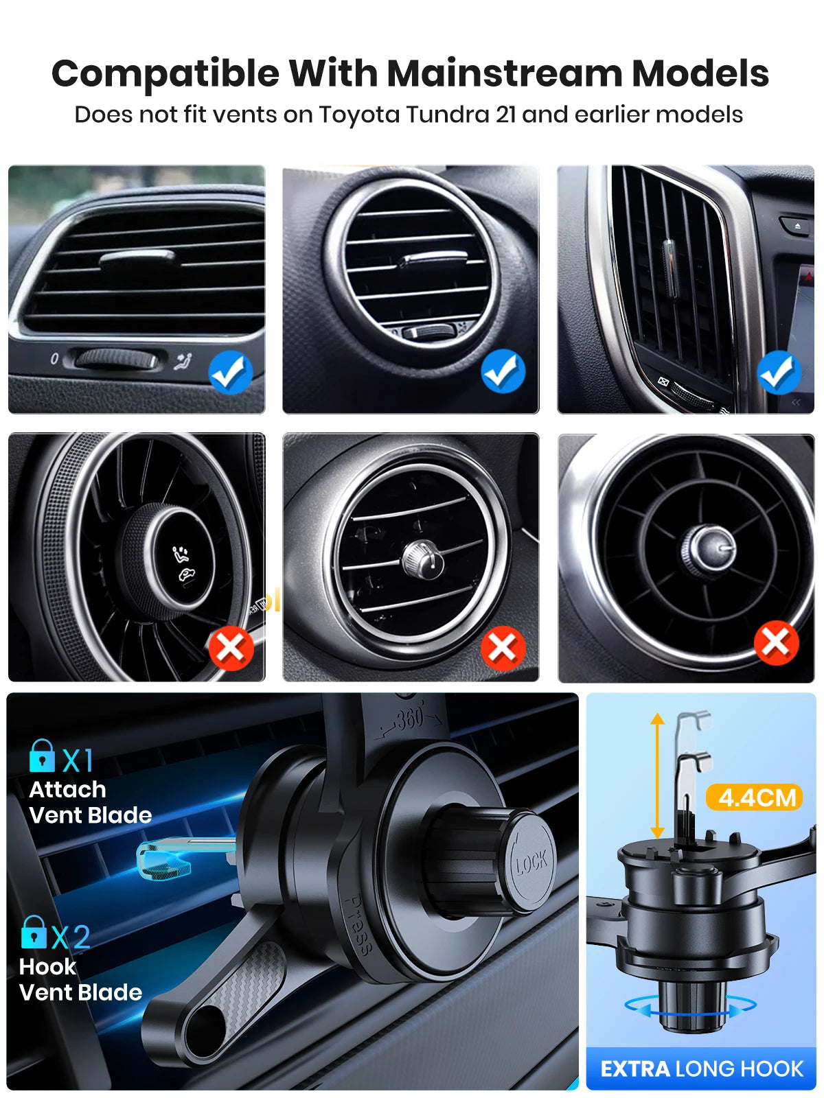 TOPK support de téléphone magnétique pour voiture pour support de téléphone Magsafe, support de téléphone de voiture pour grille d'aération, berceau de voiture pour iPhone série 15/14/13/12