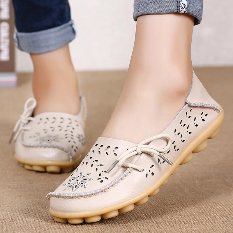 Chaussures pour femmes mode femmes chaussures plates mocassins en cuir véritable mocassins pour femmes chaussures plates pour dames femme sans lacet chaussures plates de Ballet
