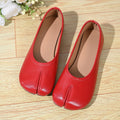 Chaussures Tabi en cuir PU tendance pour femmes, fabriquées à la main, chaussures plates de haute qualité, design de luxe, mules à bout fendu.