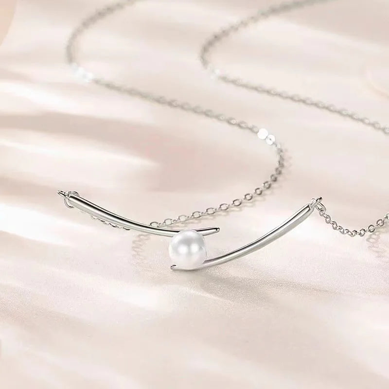 Collier pendentif perle de luxe pour femme, tour de cou croix, acier inoxydable, pas de décoloration, nouvelle mode, tempérament, cadeau accessoire bijoux