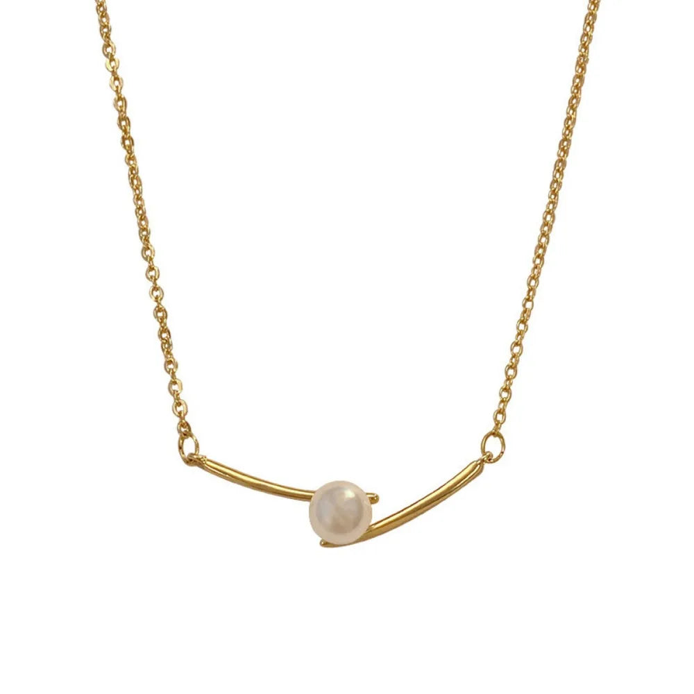 Collier pendentif perle de luxe pour femme, tour de cou croix, acier inoxydable, pas de décoloration, nouvelle mode, tempérament, cadeau accessoire bijoux