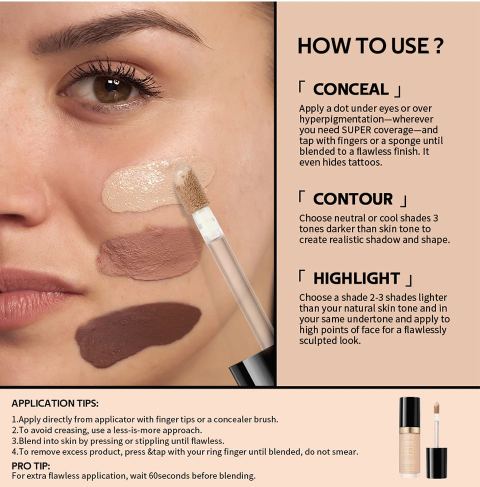 Fond de teint mat à couvrance longue durée, crème multi-usages sans huile, surligneur et retouche, produits de maquillage pour le visage pour femmes