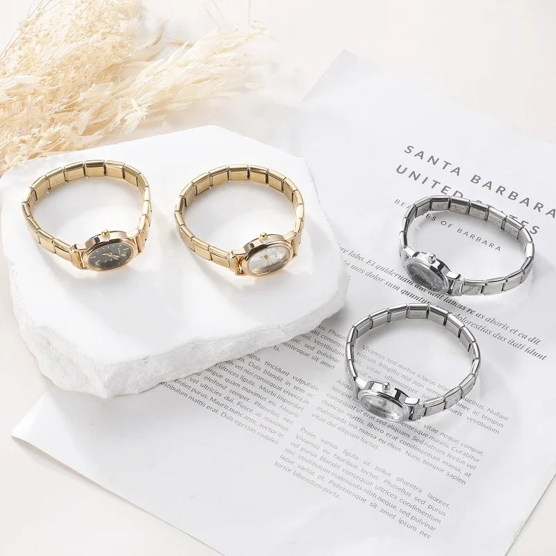 Montre Simple en acier inoxydable pour femmes, adaptée au Bracelet de 9mm, pour étudiant, ami, femme, anniversaire, bijoux à bricoler soi-même, cadeau, vente en gros