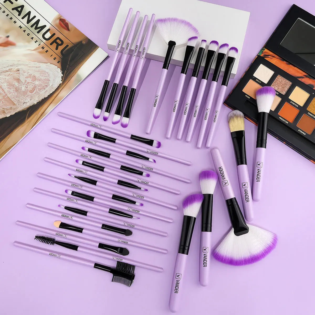 Nouvel ensemble de 10/32 pinceaux de maquillage doux et moelleux pour poudre, fond de teint, contour, fard à joues, correcteur, fard à paupières, estompeur et illuminateur – Outil de beauté