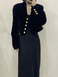 Manteau court en velours pour femmes, nouveau Style à la mode, haut amincissant et polyvalent, automne