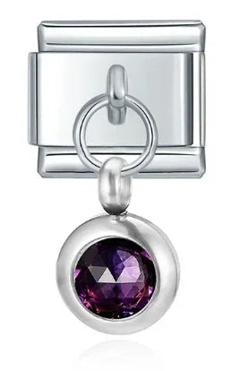 2025 femmes mode douze mois Zircon italien breloques liens modulaire ajustement 9mm en acier inoxydable élastique Bracelet bricolage fabrication de bijoux