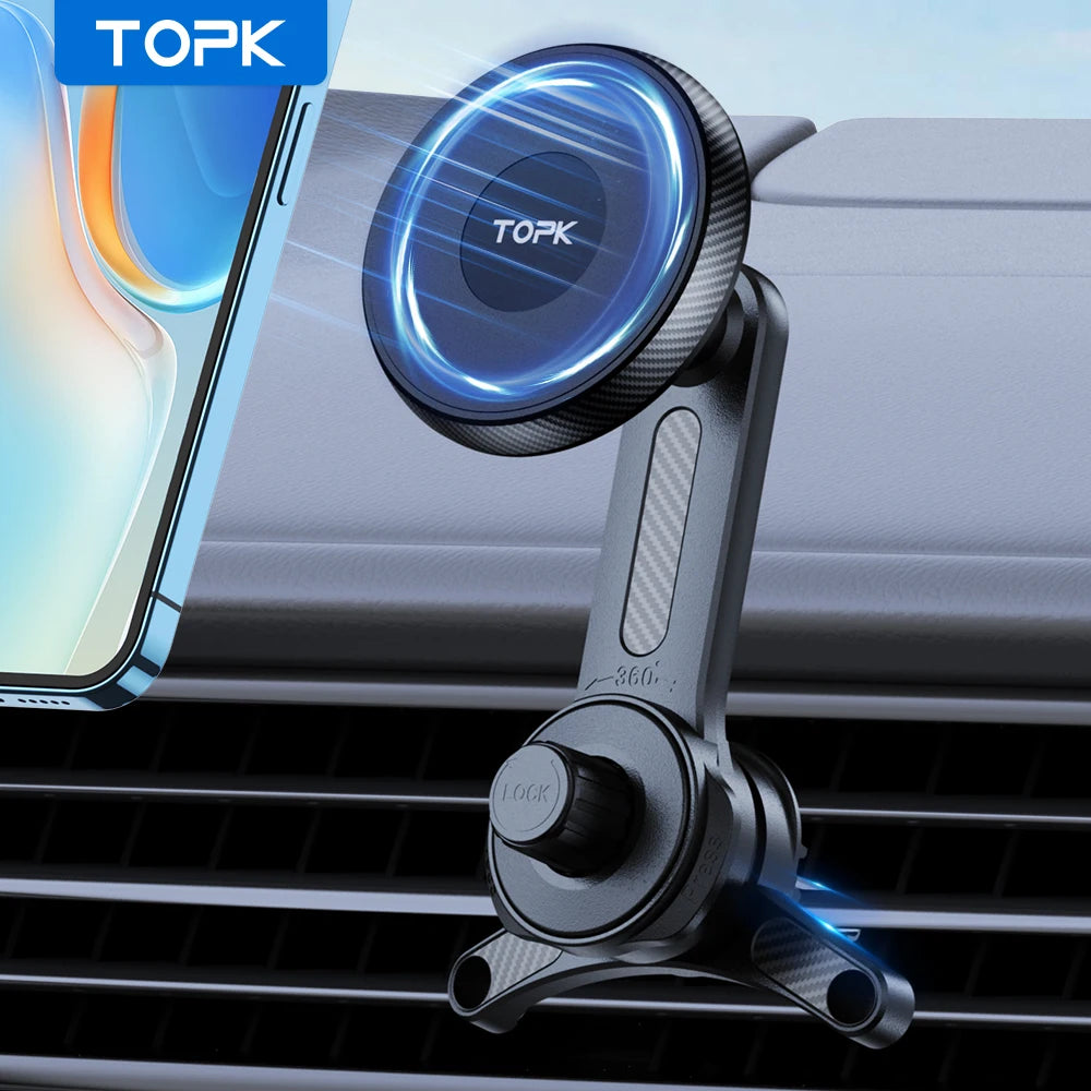 TOPK support de téléphone magnétique pour voiture pour support de téléphone Magsafe, support de téléphone de voiture pour grille d'aération, berceau de voiture pour iPhone série 15/14/13/12