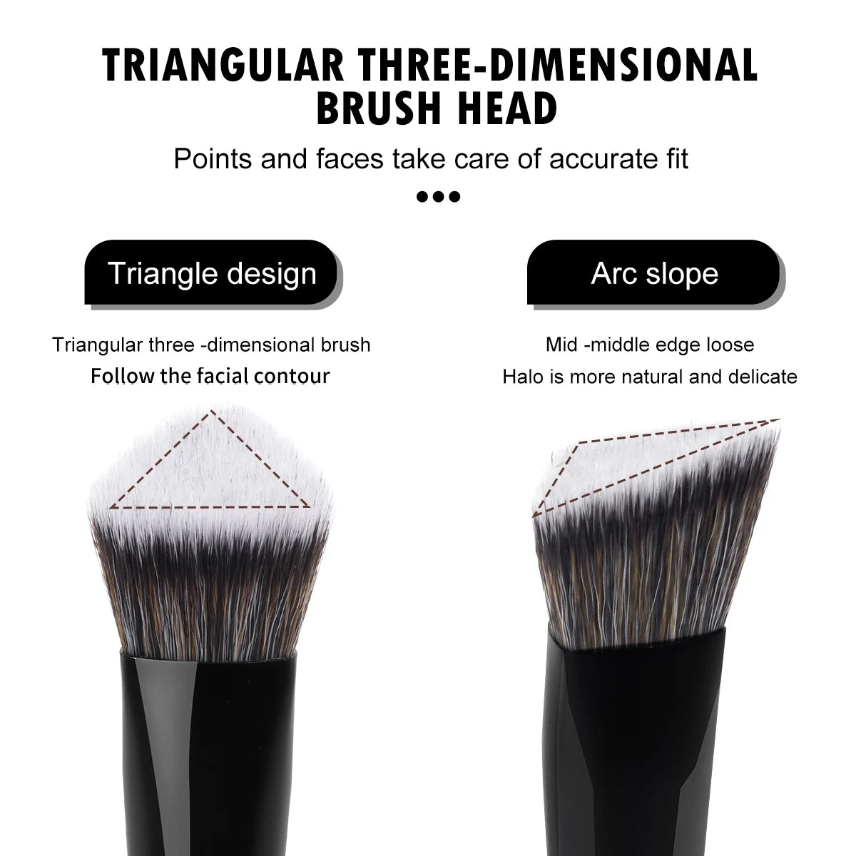 Pinceaux de maquillage MAANGE, lot de 6 pinceaux professionnels synthétiques pour fond de teint, anticernes, kabuki, visage, pinceaux de maquillage de voyage