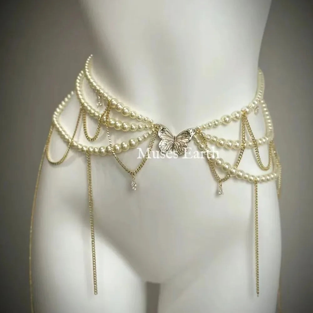 Chaînes de taille en perles élégantes, polyvalentes, style Boho, accessoire de taille, bijoux de corps pour femmes