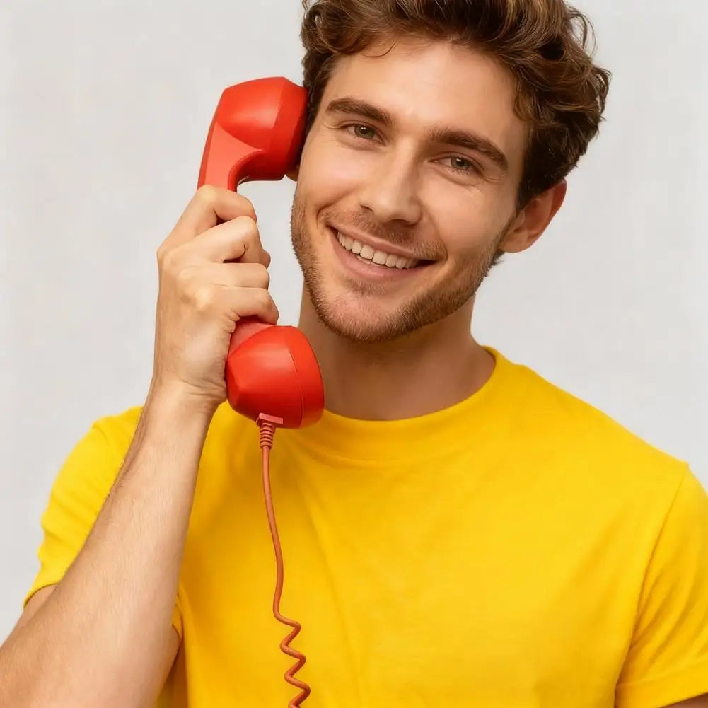 combiné de téléphone rétro type-c et 3.5mm, casque de téléphone Portable Vintage pour vidéoconférences mobiles