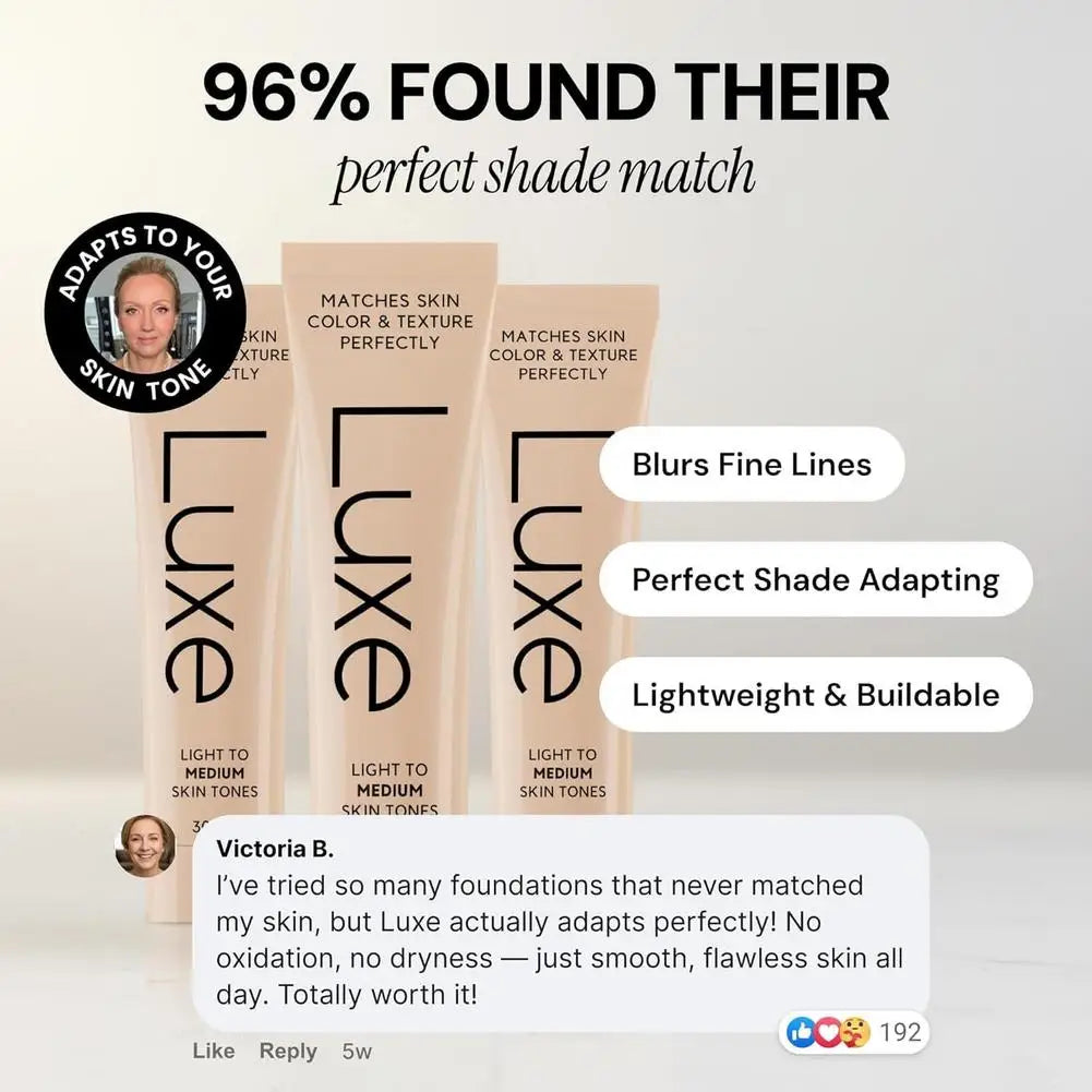 Fond de teint correcteur Luxe Skin Tone Matching, maquillage imperméable à couvrance totale pour dissimuler les imperfections et unifier le teint, longue tenue