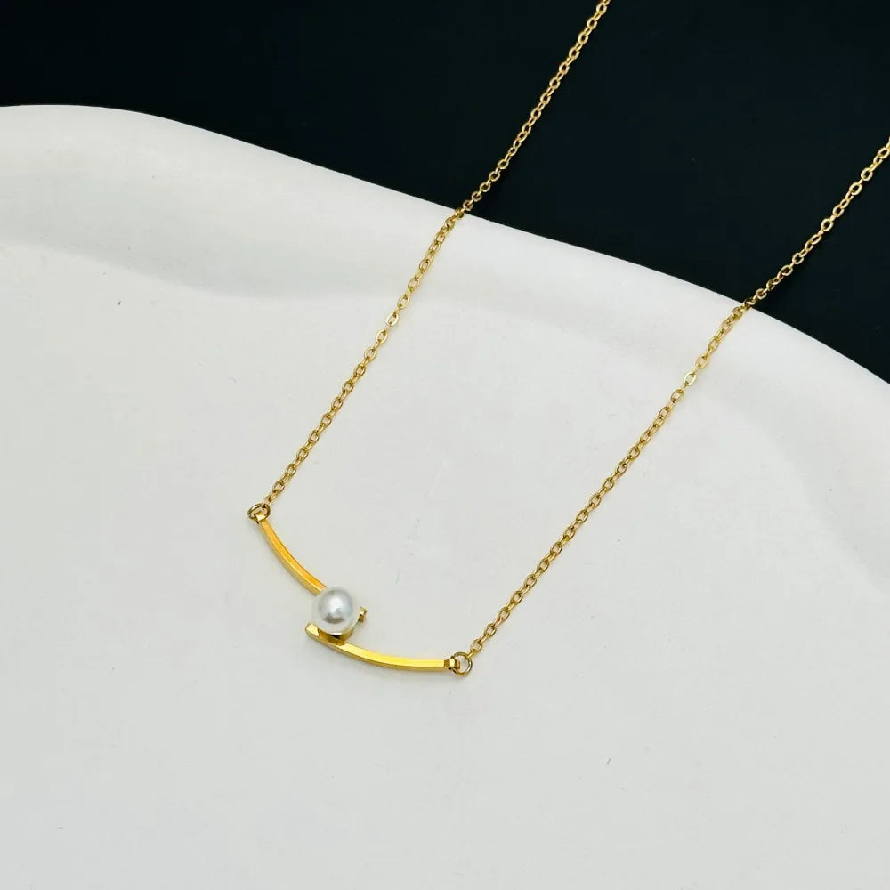 Collier pendentif perle de luxe pour femme, tour de cou croix, acier inoxydable, pas de décoloration, nouvelle mode, tempérament, cadeau accessoire bijoux