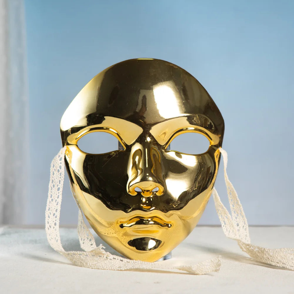 Masque de mascarade couleur métallique masque d'halloween visage complet pour femmes hommes Cosplay mascarade accessoires de Costume
