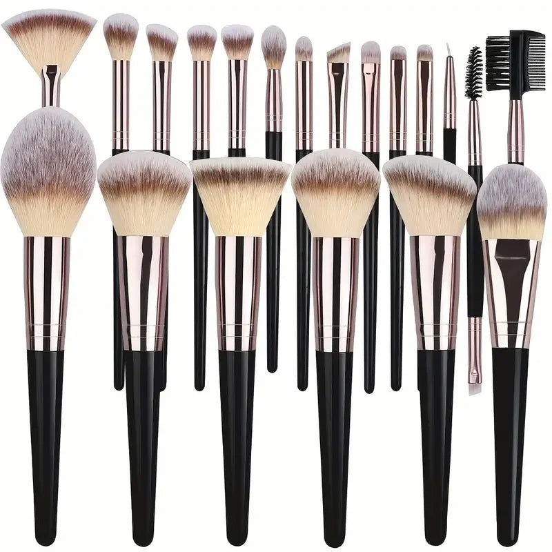 Ensemble de pinceaux de maquillage doux et moelleux, pour fard à paupières, fond de teint, correcteur, blush, Kabuki, outil de beauté professionnel pour femmes, 3 à 20 pièces