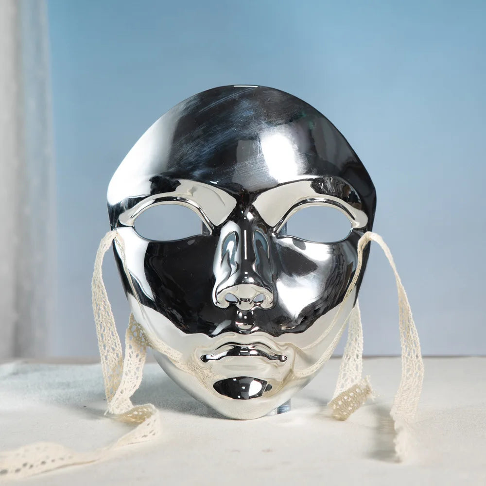 Masque de mascarade couleur métallique masque d'halloween visage complet pour femmes hommes Cosplay mascarade accessoires de Costume