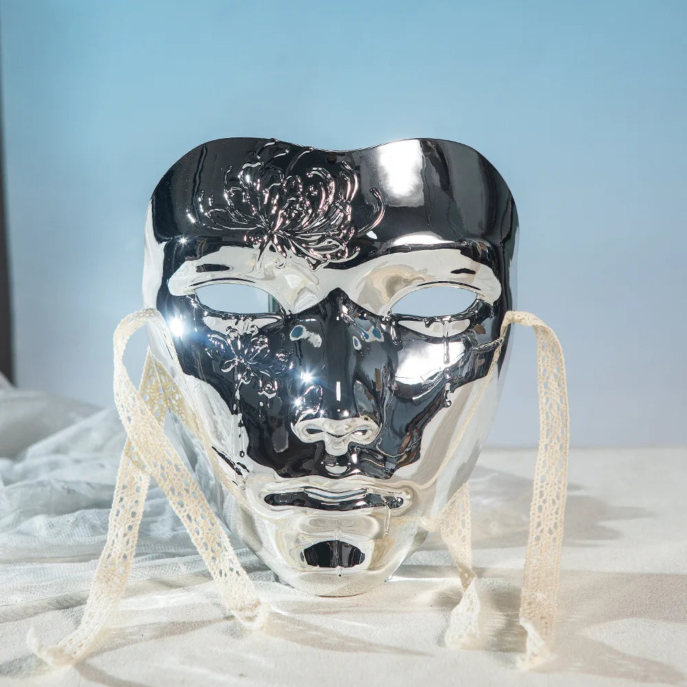 Masque de mascarade couleur métallique masque d'halloween visage complet pour femmes hommes Cosplay mascarade accessoires de Costume