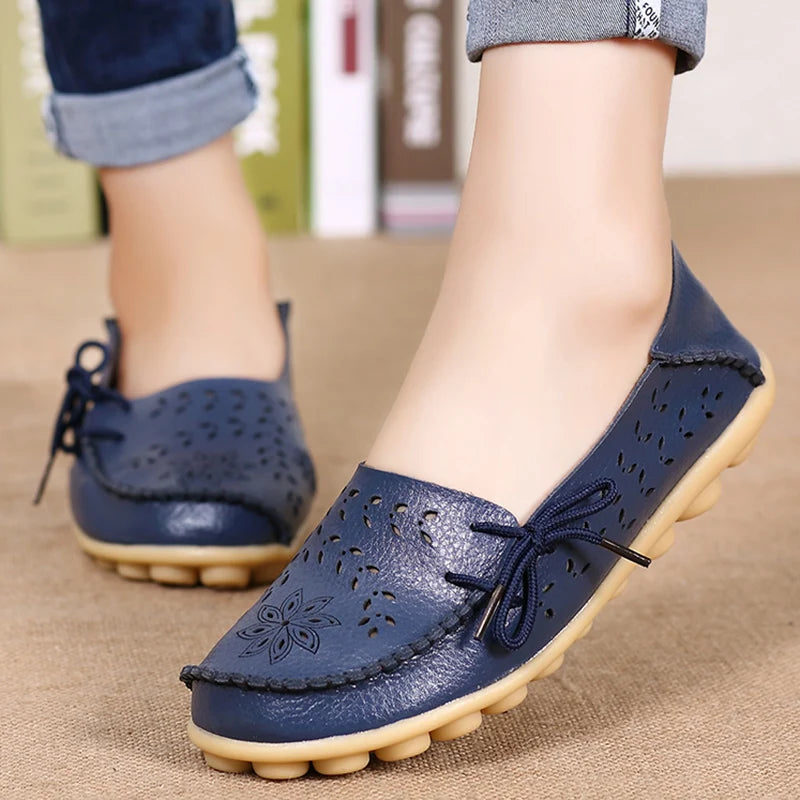 Chaussures pour femmes mode femmes chaussures plates mocassins en cuir véritable mocassins pour femmes chaussures plates pour dames femme sans lacet chaussures plates de Ballet