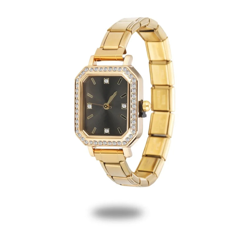 Connecteur de montre de mode en acier inoxydable, lien de charme italien de 9MM, en-tête de montre carrée pour femmes, Bracelet de liaison, bijoux à bricoler soi-même, cadeau