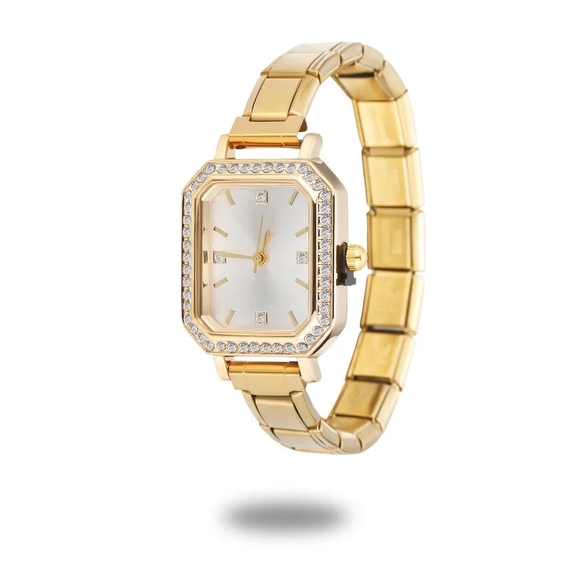 Connecteur de montre de mode en acier inoxydable, lien de charme italien de 9MM, en-tête de montre carrée pour femmes, Bracelet de liaison, bijoux à bricoler soi-même, cadeau