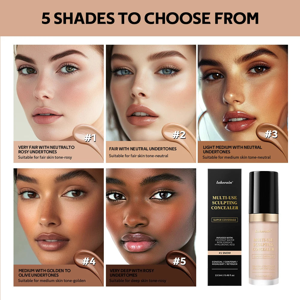 Fond de teint mat à couvrance longue durée, crème multi-usages sans huile, surligneur et retouche, produits de maquillage pour le visage pour femmes