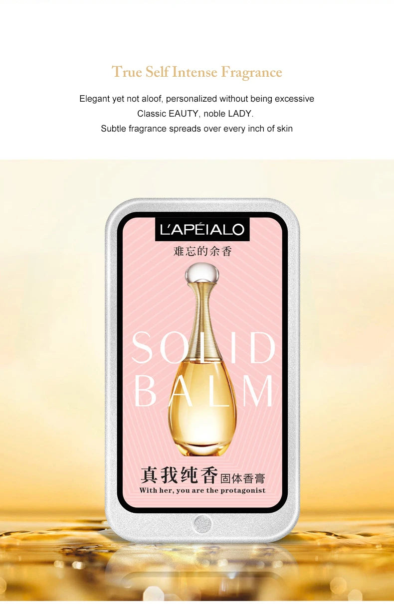 Baume solide parfumé aux phéromones pour femme, parfum longue durée, fragrance légère, baume parfumé solide portable