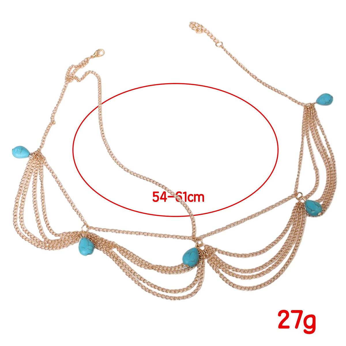 Accessoires de cheveux bohème pour femmes, élégant, Vintage, Turquoise, chaîne frontale, pompon exquis, pierres précieuses, cerceau pour cheveux