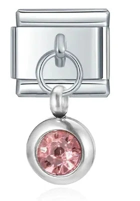 2025 femmes mode douze mois Zircon italien breloques liens modulaire ajustement 9mm en acier inoxydable élastique Bracelet bricolage fabrication de bijoux