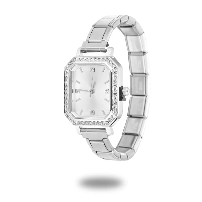 Connecteur de montre de mode en acier inoxydable, lien de charme italien de 9MM, en-tête de montre carrée pour femmes, Bracelet de liaison, bijoux à bricoler soi-même, cadeau