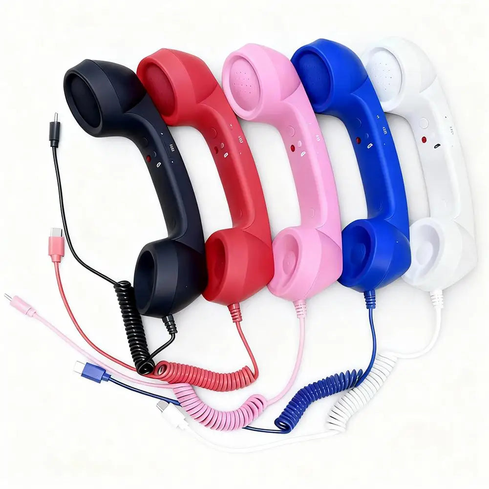 combiné de téléphone rétro type-c et 3.5mm, casque de téléphone Portable Vintage pour vidéoconférences mobiles