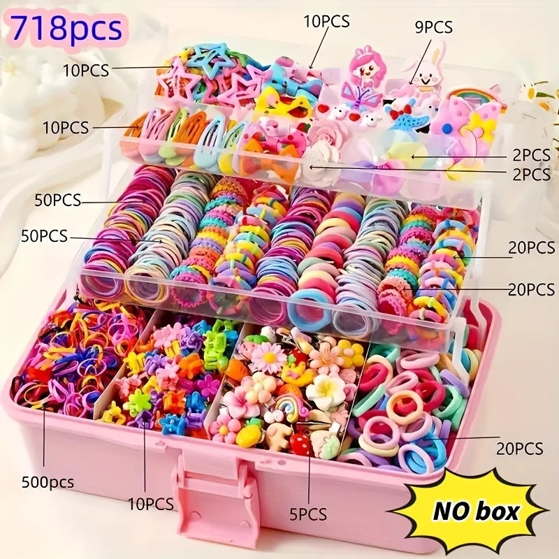 Un ensemble d'accessoires de 718 pièces adapté aux sorties quotidiennes des filles et à leur participation à des événements festifs – Une collection richement sélectionnée.