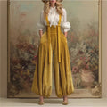 Combinaison en velours pour femme, taille haute, ample, style salopette, mode printemps-été