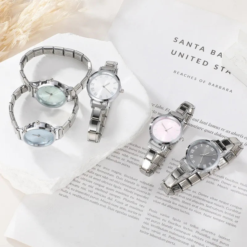 Connecteur de montre de mode en acier inoxydable, lien de charme italien de 9MM, en-tête de montre carrée pour femmes, Bracelet de liaison, bijoux à bricoler soi-même, cadeau