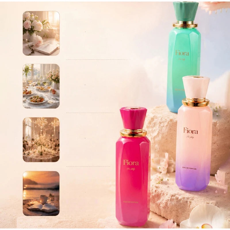 Eau de parfum pour femme 100ml, parfum floral fruité longue tenue, flacon design dégradé, fragrance fraîche, parfum pour tous les jours et les rendez-vous.