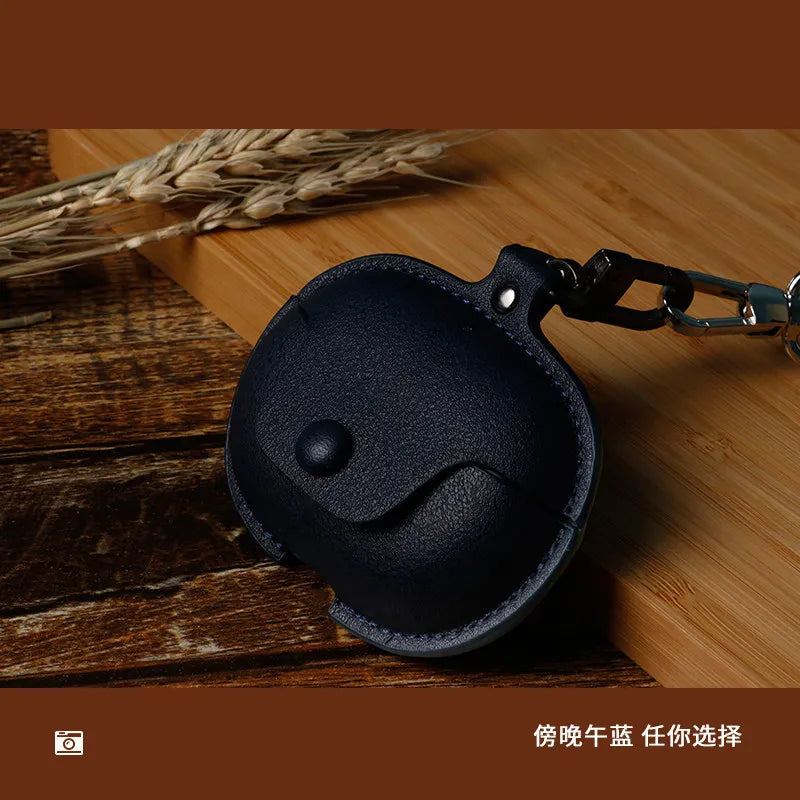Étui de protection en cuir pour écouteurs OPPO Enco Clip 2, housse en cuir PU de qualité supérieure avec cordon anti-perte, protection intégrale antichoc
