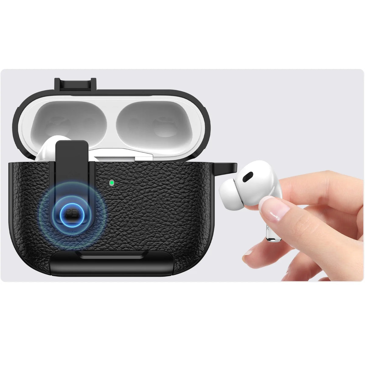 Support de téléphone étui cortex pour AirPods Pro 3 housse de casque Bluetooth pour AirPods Pro 2 ou AirPods 1 2 3 4 Pro étui avec crochet