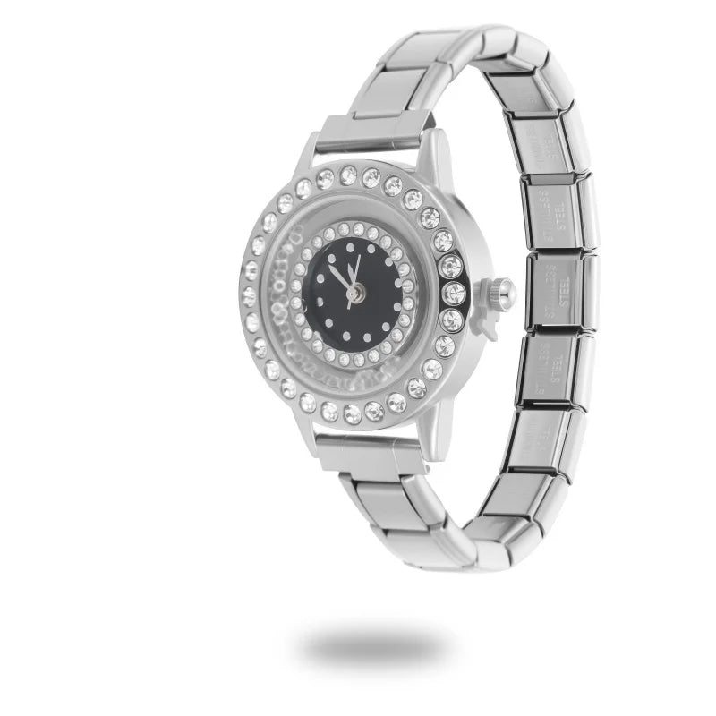 Connecteur de montre de mode en acier inoxydable, lien de charme italien de 9MM, en-tête de montre carrée pour femmes, Bracelet de liaison, bijoux à bricoler soi-même, cadeau
