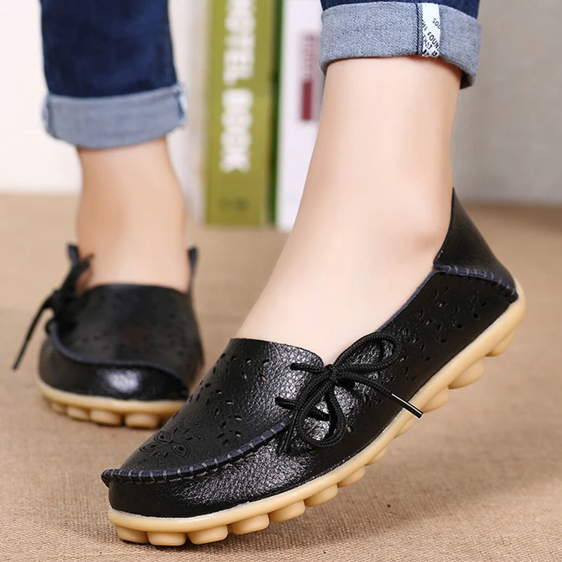 Chaussures pour femmes mode femmes chaussures plates mocassins en cuir véritable mocassins pour femmes chaussures plates pour dames femme sans lacet chaussures plates de Ballet