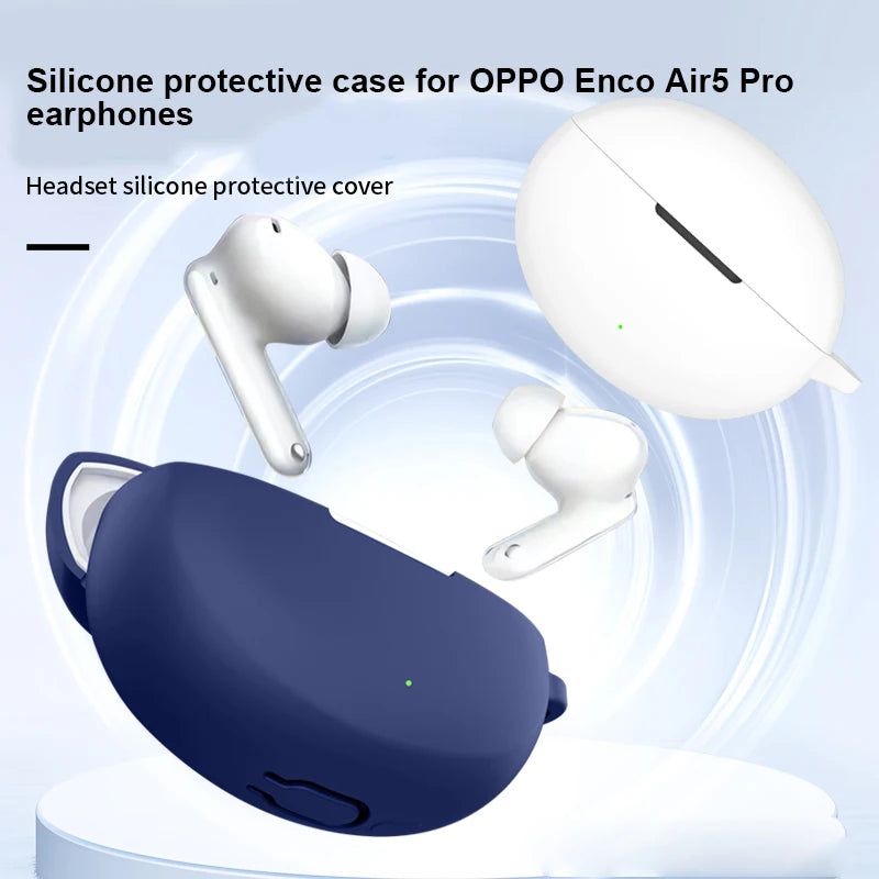 Étui en silicone pour écouteurs sans fil OPPO Enco Air5 Pro, protection antichoc, coque de protection avec crochet