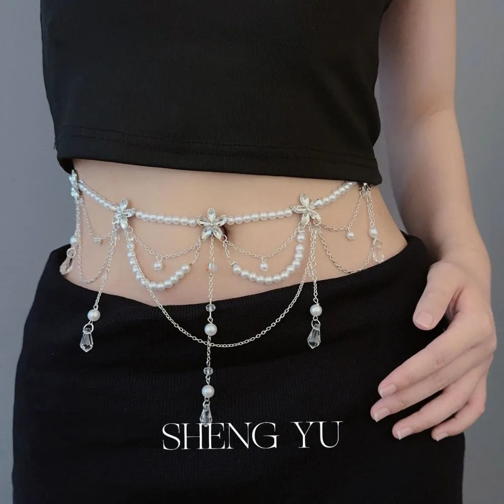 Chaînes de taille en perles élégantes, polyvalentes, style Boho, accessoire de taille, bijoux de corps pour femmes