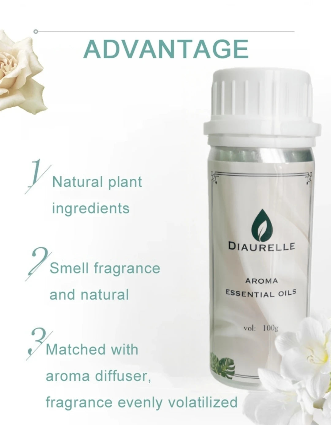 DIAURELLE 100mL diffuseur d'arôme huiles essentielles 8 fois concentré Essence parfum arôme maison parfum désodorisant