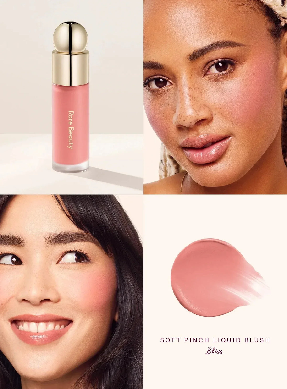 Rare beauté doux pincement liquide Blush soyeux et glisse sur lisse longue durée dodu pincement-parfait affleurant sans couture mat rosé maquillage