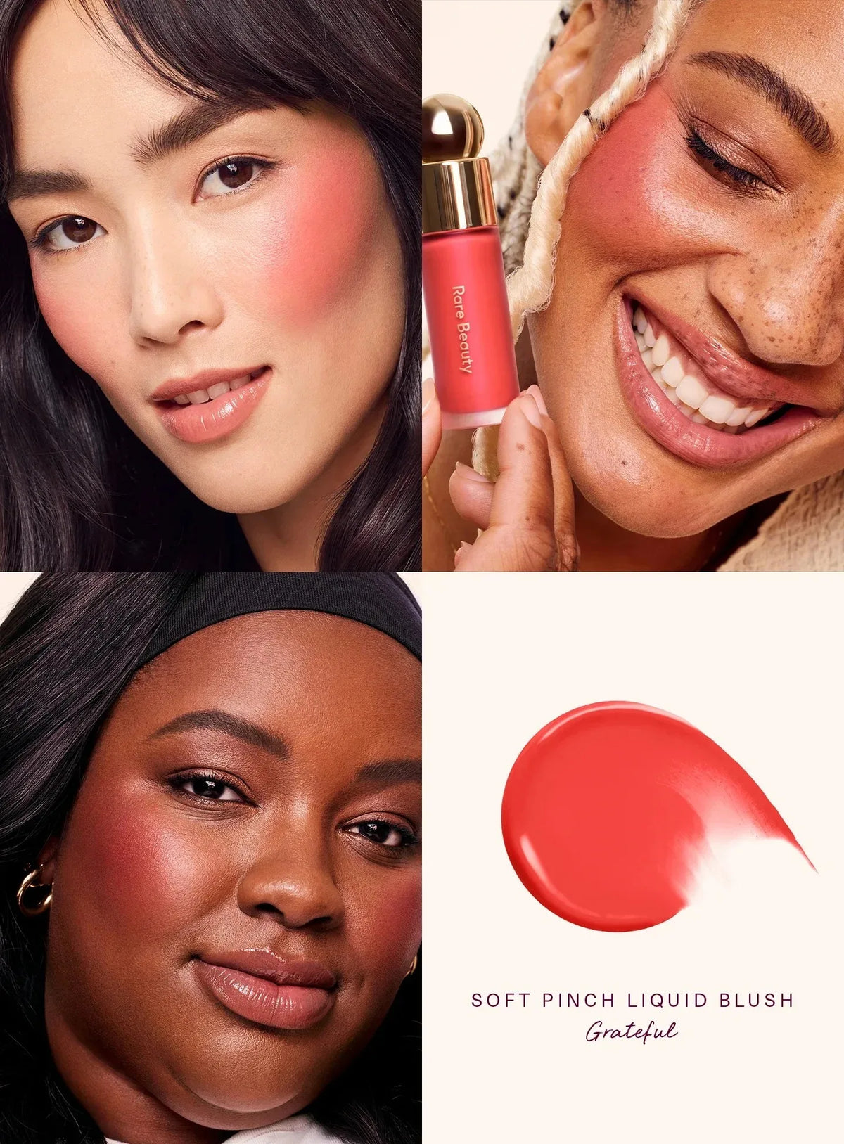 Rare beauté doux pincement liquide Blush soyeux et glisse sur lisse longue durée dodu pincement-parfait affleurant sans couture mat rosé maquillage