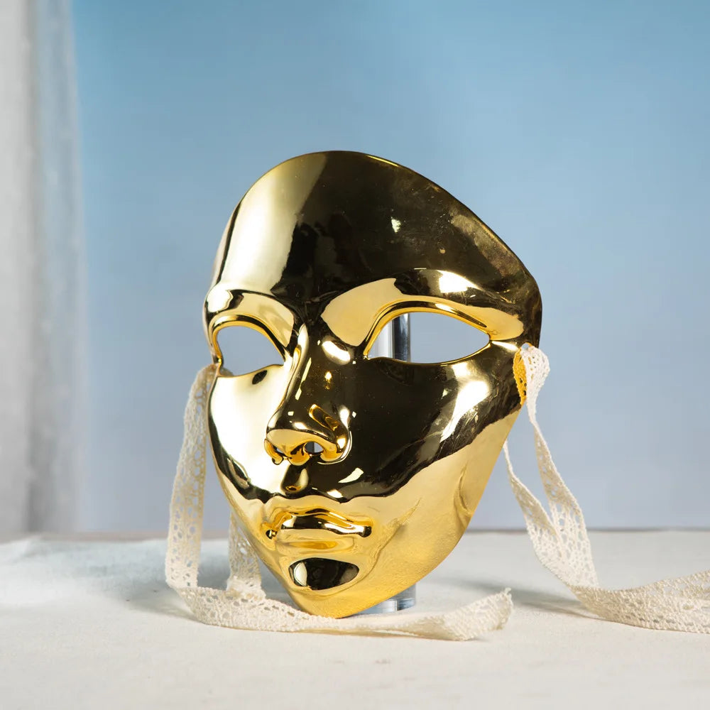 Masque de mascarade couleur métallique masque d'halloween visage complet pour femmes hommes Cosplay mascarade accessoires de Costume