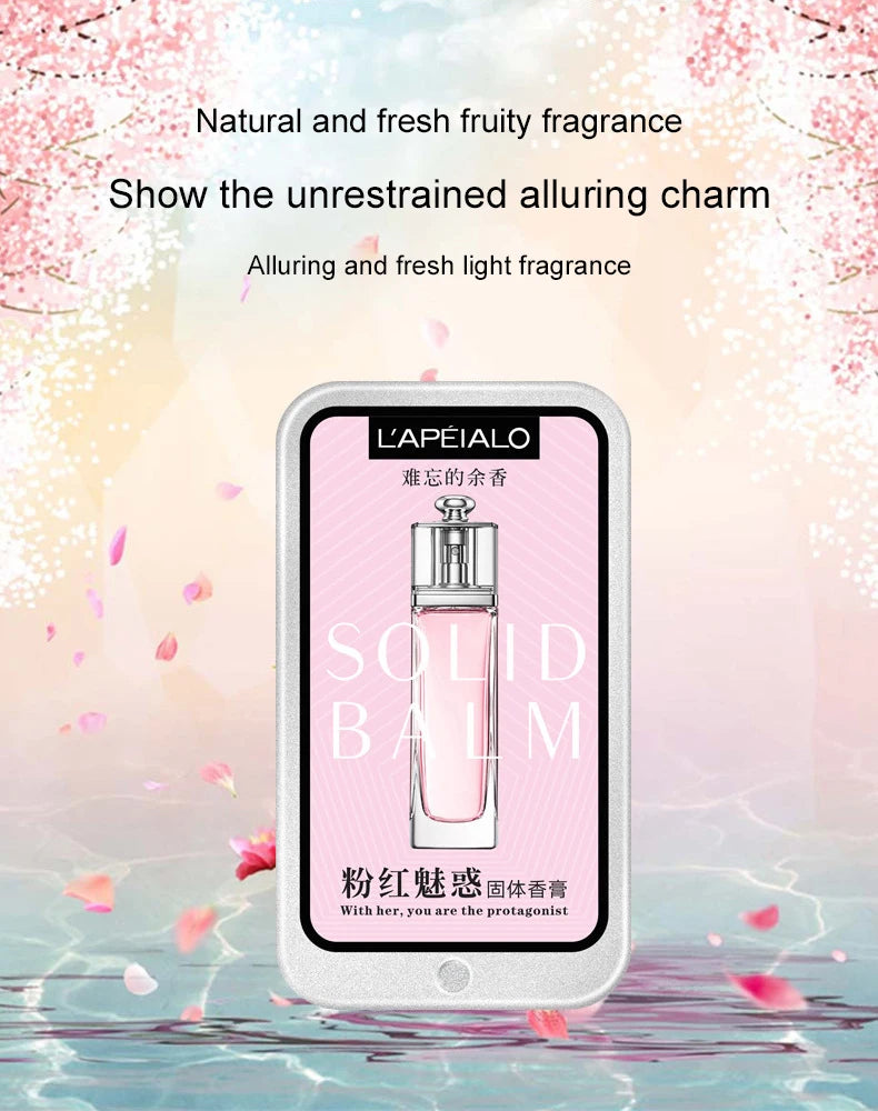 Baume solide parfumé aux phéromones pour femme, parfum longue durée, fragrance légère, baume parfumé solide portable
